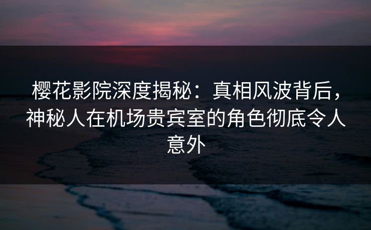 樱花影院深度揭秘：真相风波背后，神秘人在机场贵宾室的角色彻底令人意外