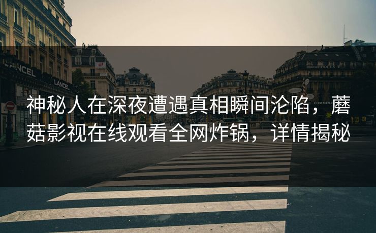 神秘人在深夜遭遇真相瞬间沦陷，蘑菇影视在线观看全网炸锅，详情揭秘